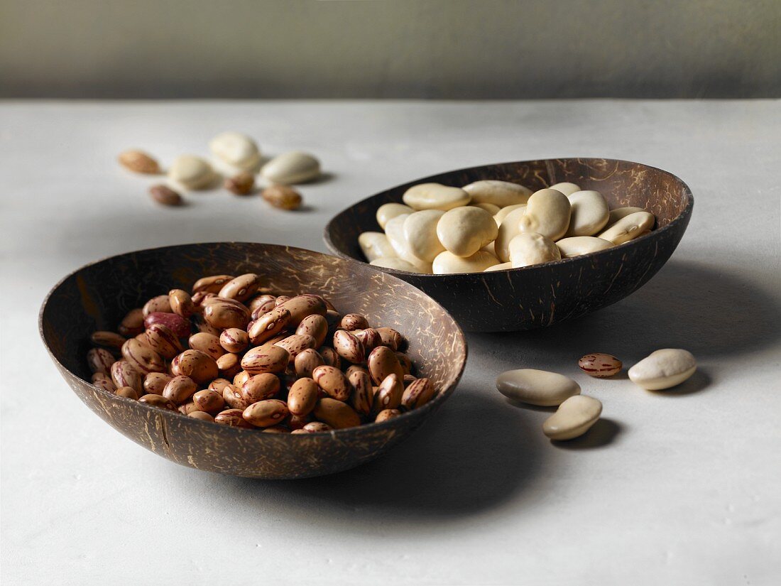 Bowls of dried beans