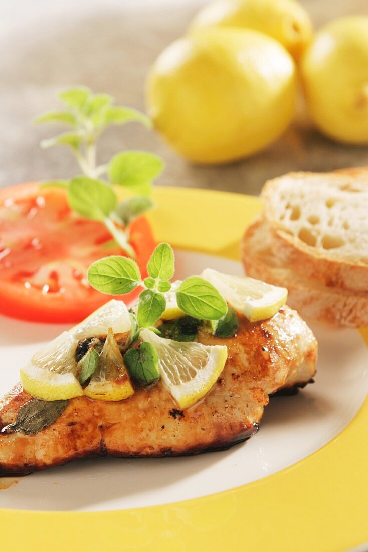 Chicken breast with lemons and sage