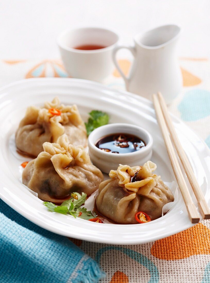 Dim sum with beef filling