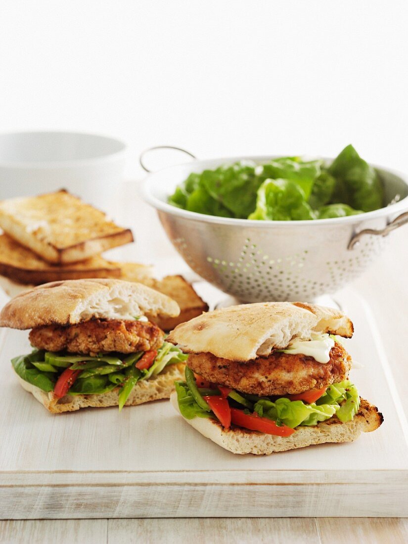 Cajun chicken burgers