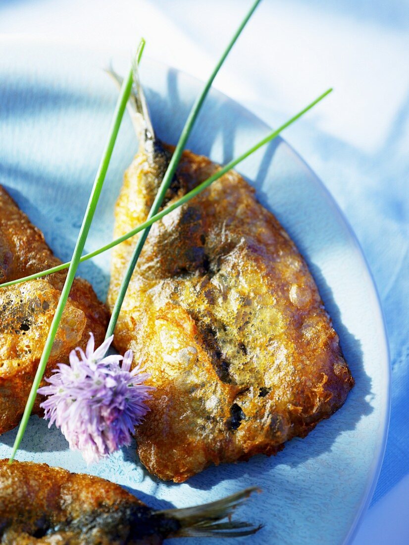 Battered sardines