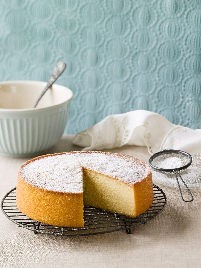 Butterkuchen mit Puderzucker