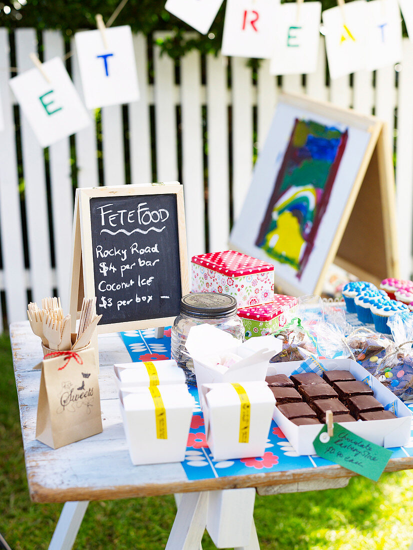 A sweet stall at a school fete