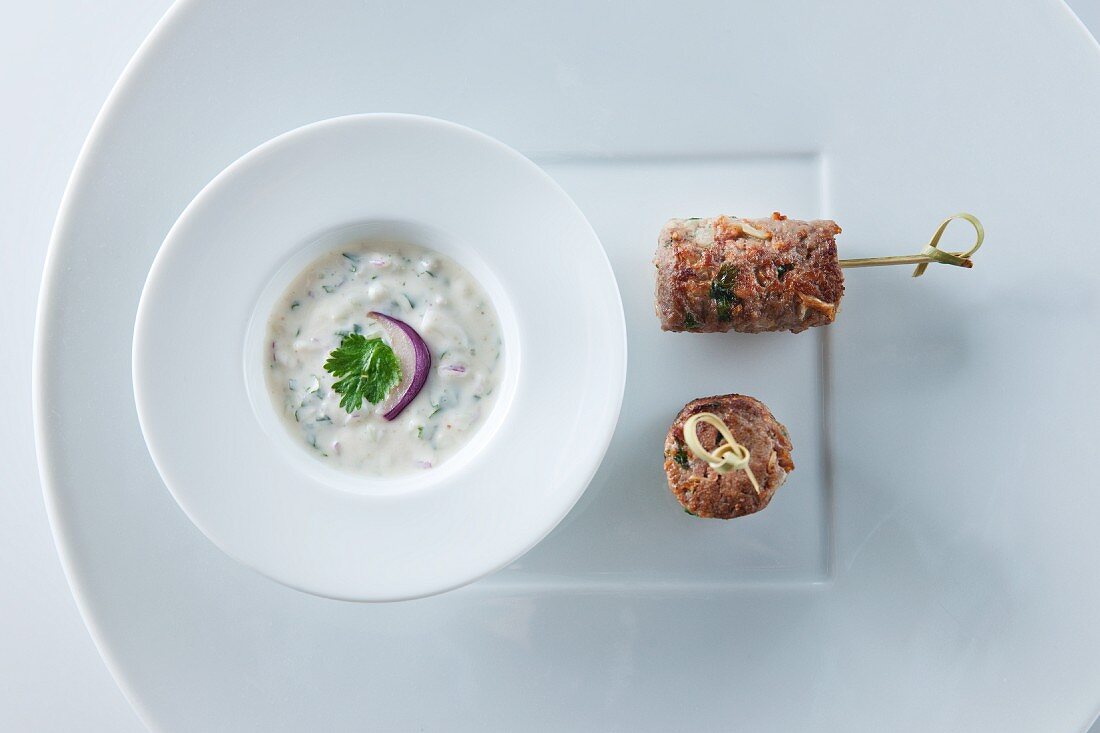 Lamb kofta with tzatziki