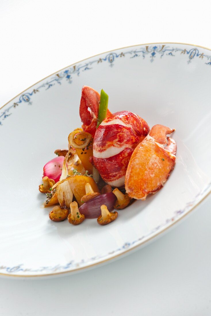Lobster with chanterelles
