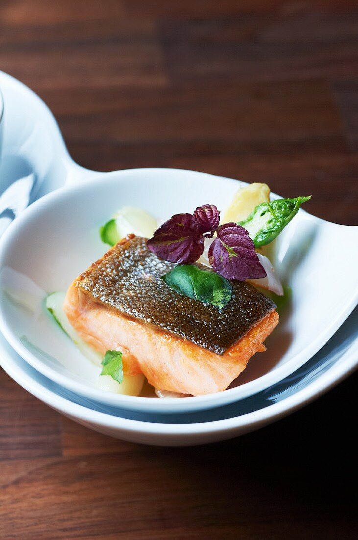 Salmon fillet with shiso