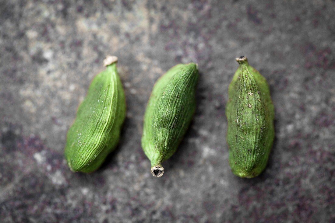 Three cardamom seeds