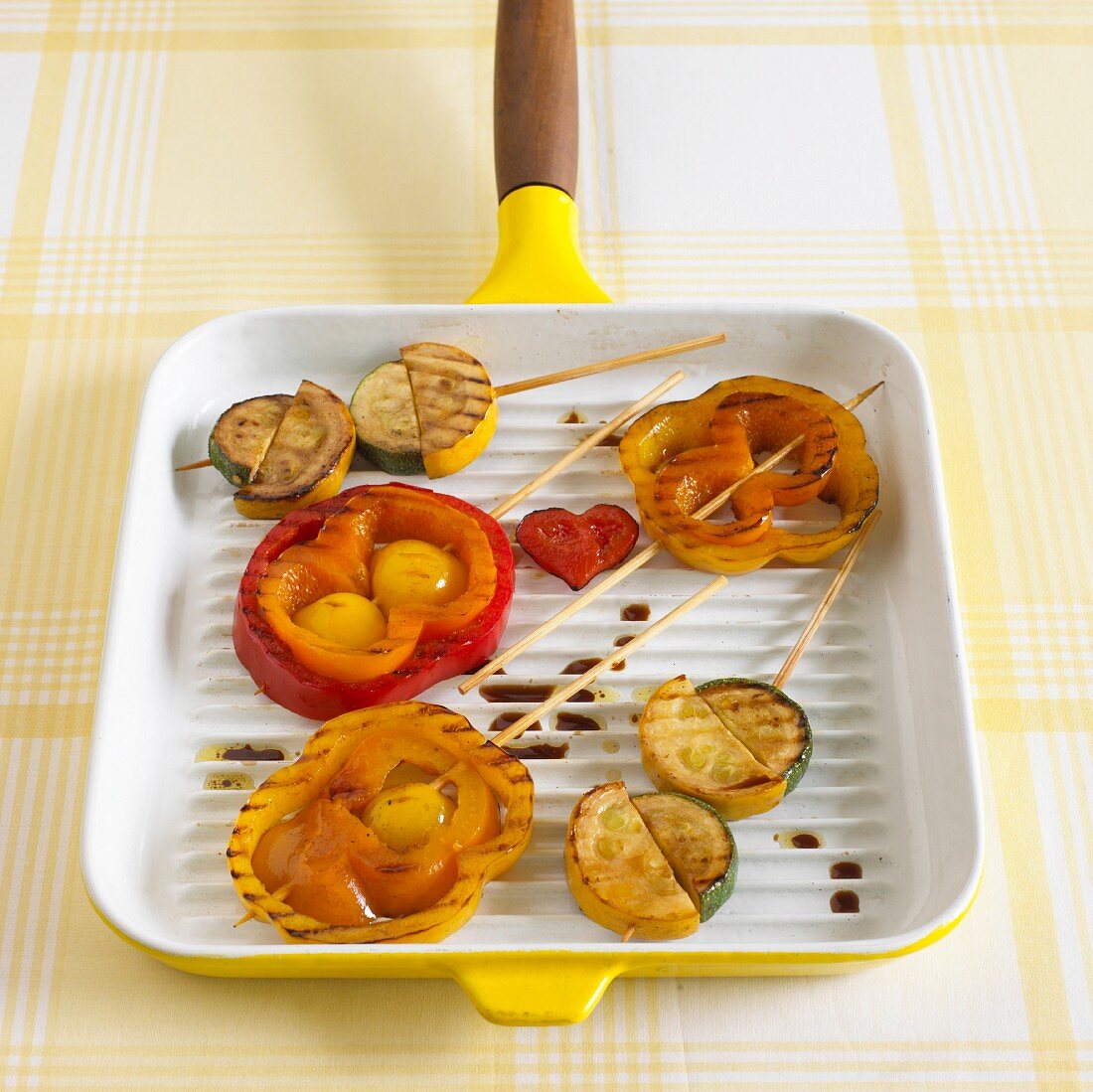 Grilled vegetable 'lollies'