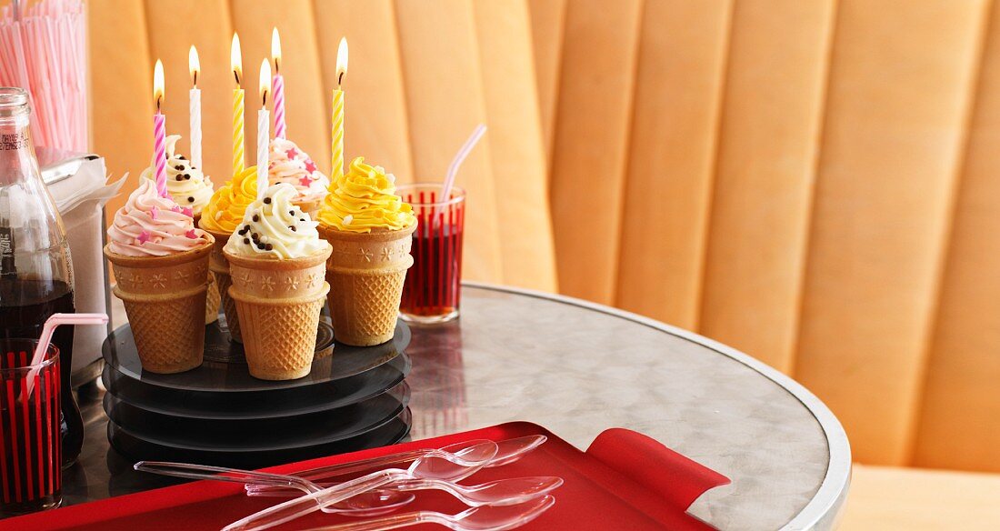 Ice cream cones for a party
