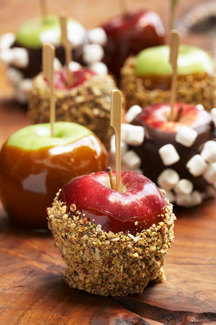 Assorted toffee apples