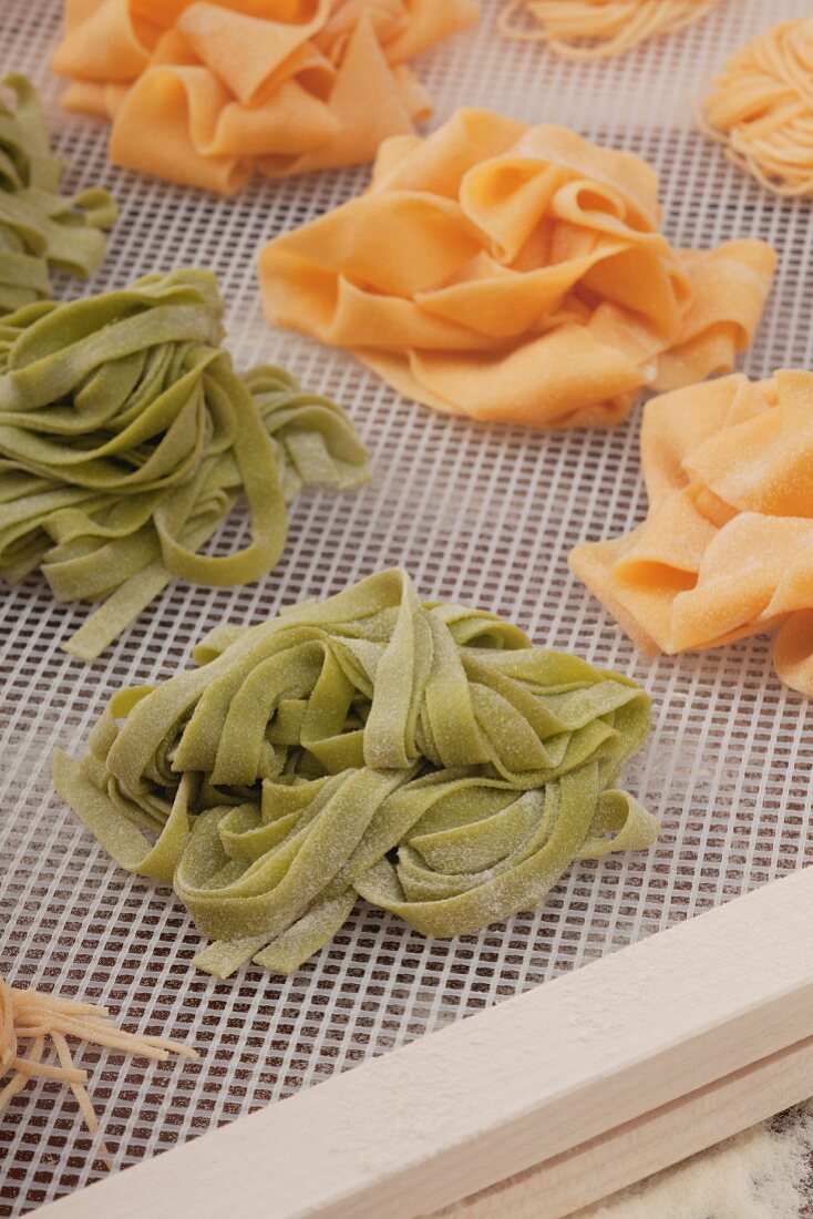 Pasta Nests Drying On A Rack License Images 11042626 Stockfood