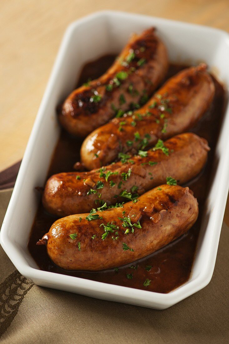 Andouillette - French sausages - in a wine sauce