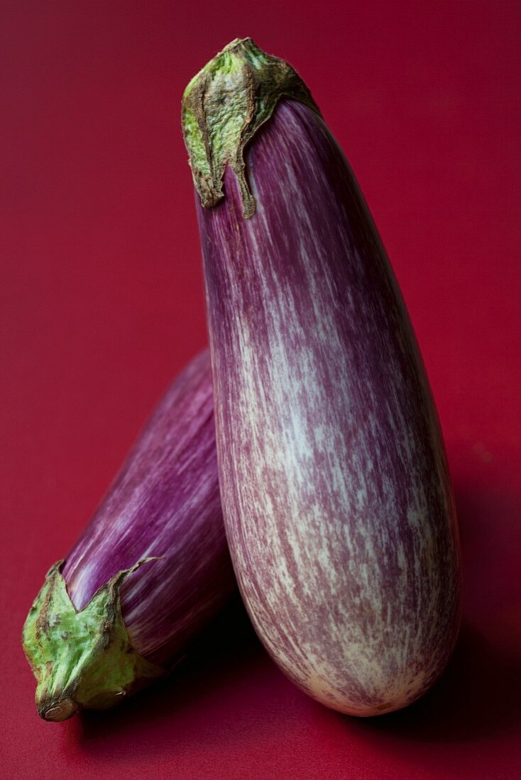 Two aubergines