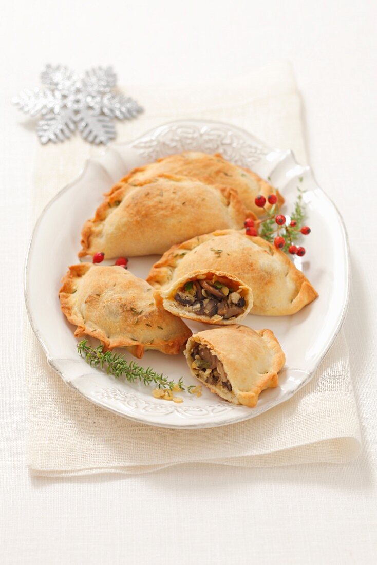 Lentil and mushroom pasties for Christmas