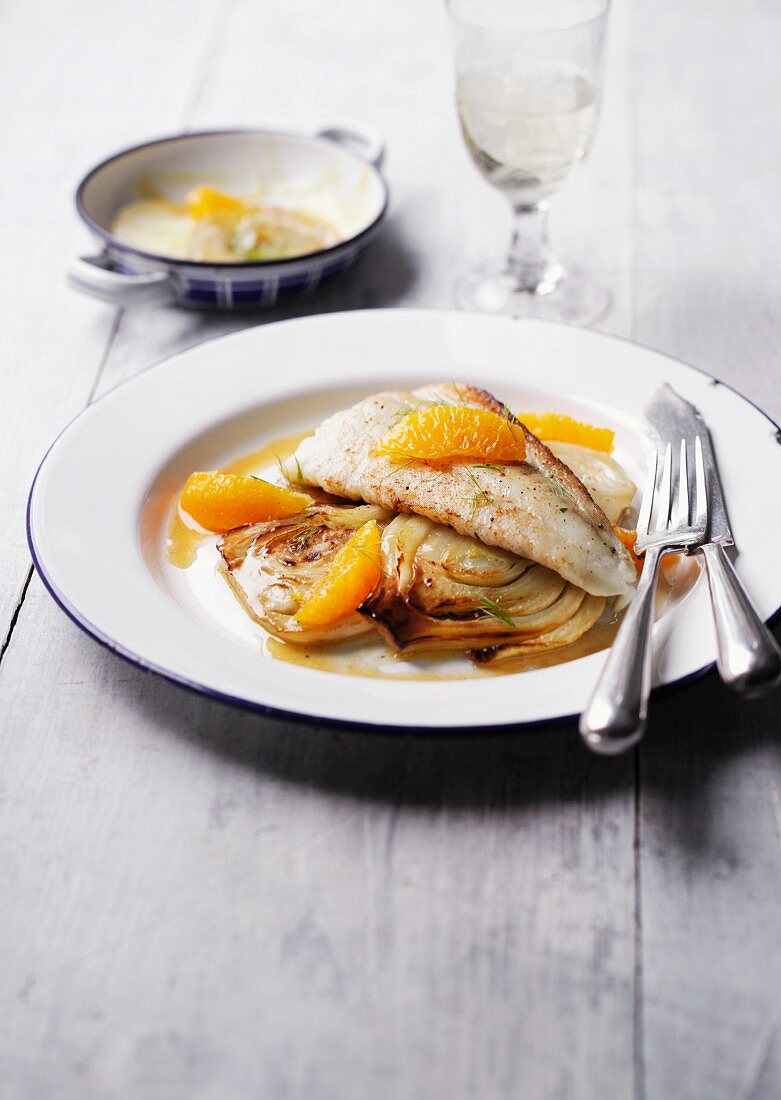 Brill with fennel and orange