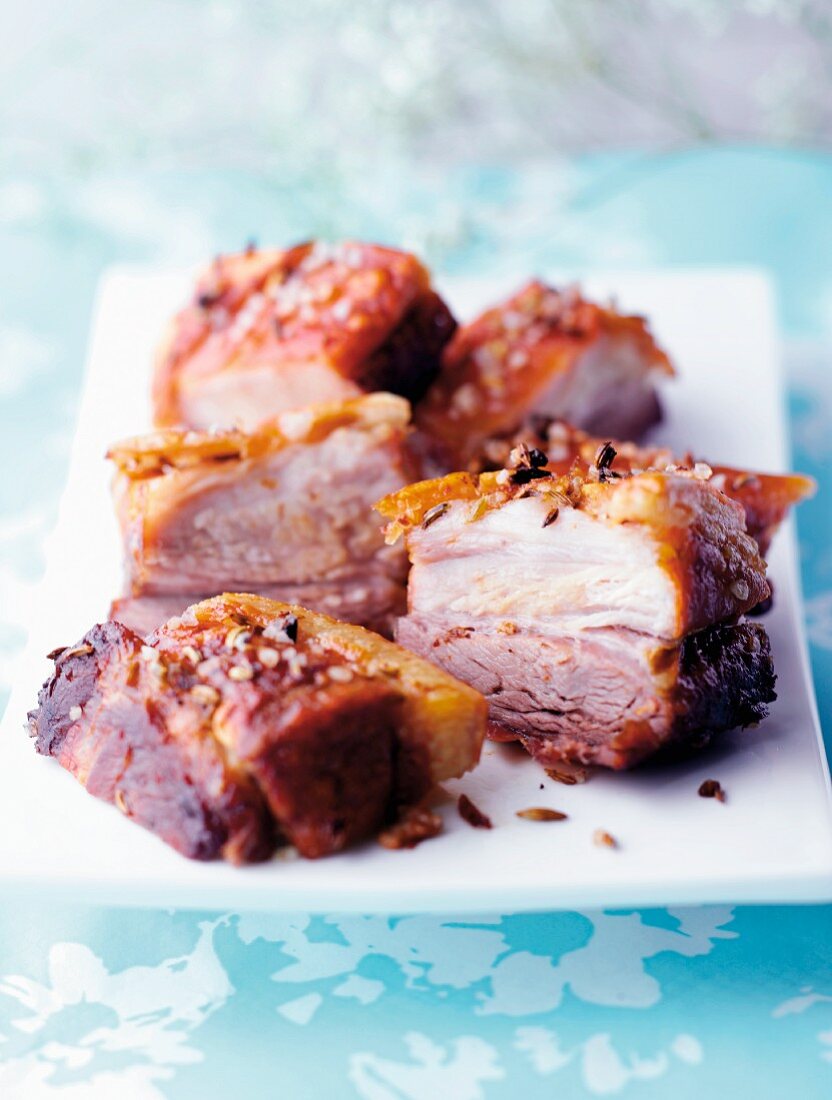 Crispy roast pork with caraway