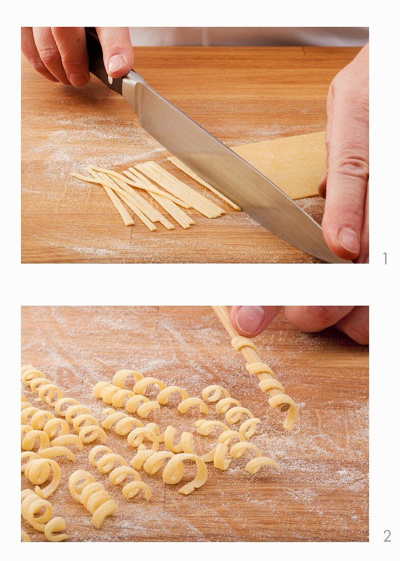 Fusilli being made