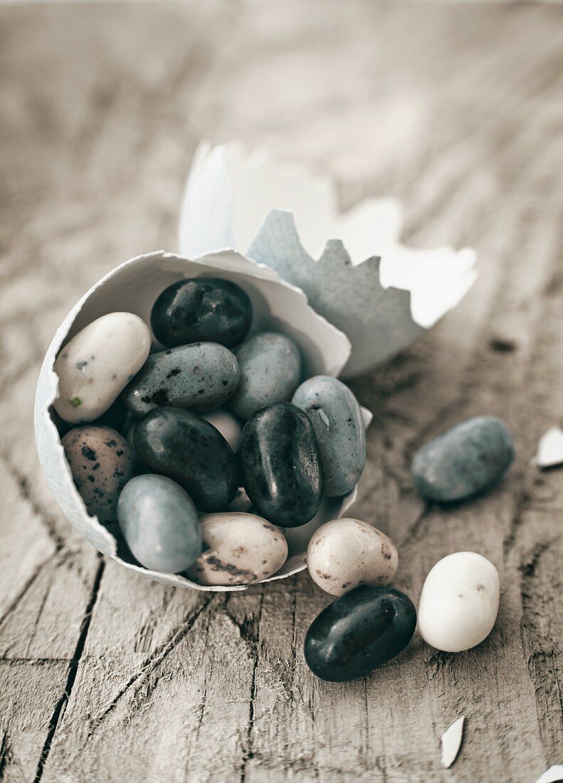 Jellybeans in an egg shell
