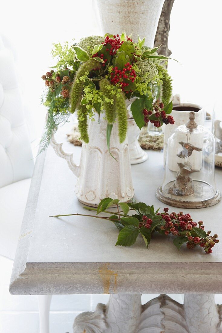 Summery flower bouquet as a table decoration