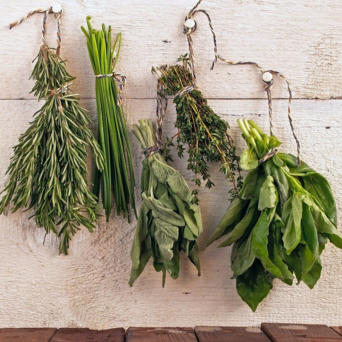 Fresh herbs hung up to dry