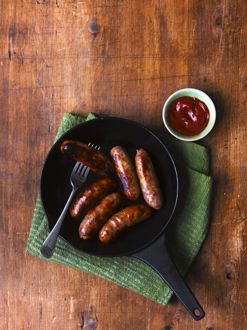 Sausages and ketchup