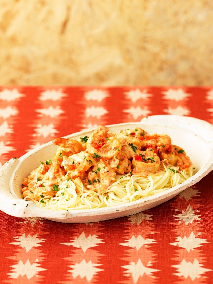 Linguine mit Shrimps