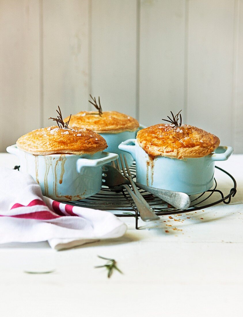 Beef pot pies with rosemary