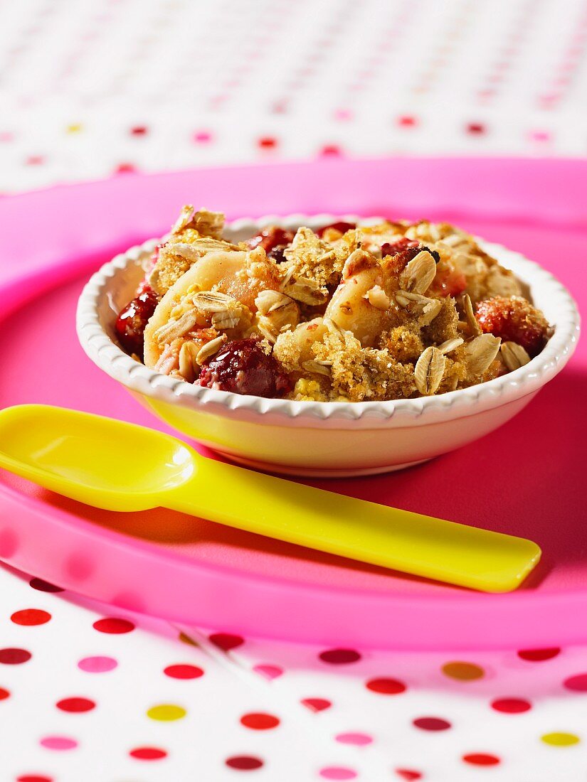 Apple and cranberry crispie cakes