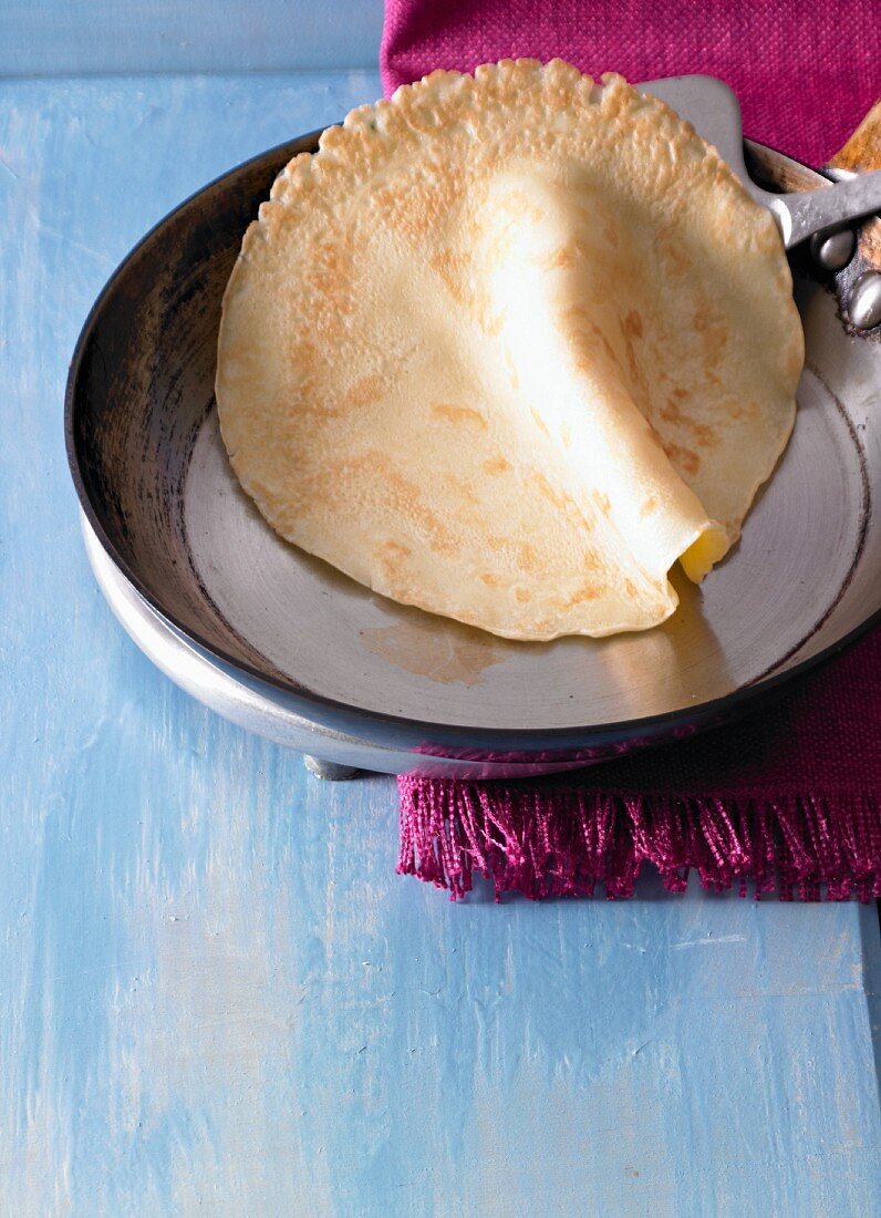 Pancake in a frying pan