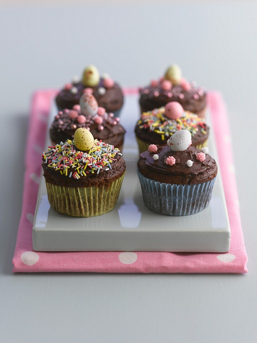 Chocolate cupcakes for Easter