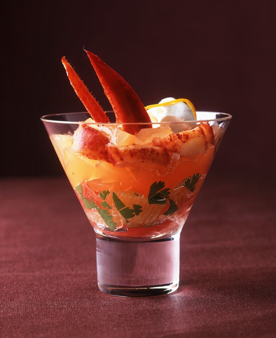 Lobster jelly with citrus fruits