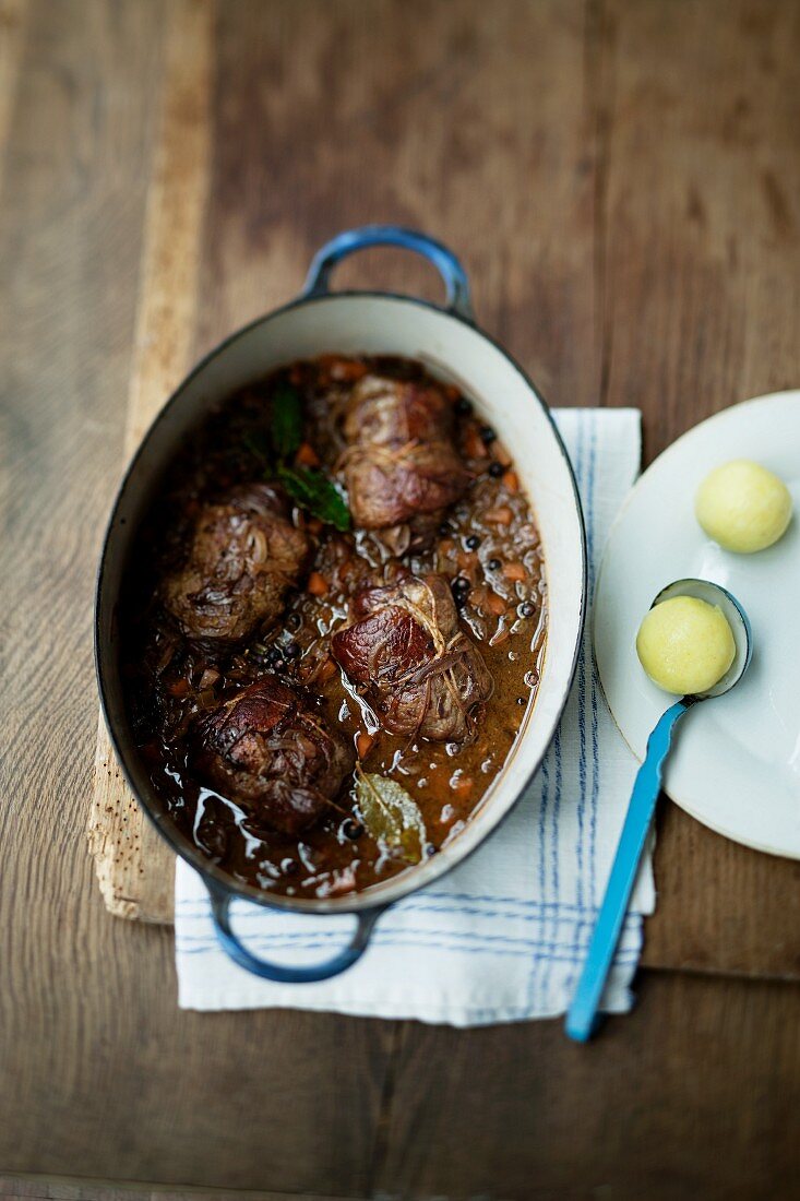 Beef roulade with potato dumplings