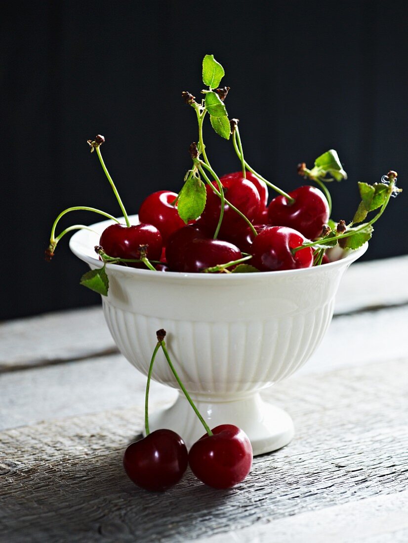 A bowl of sour cherries