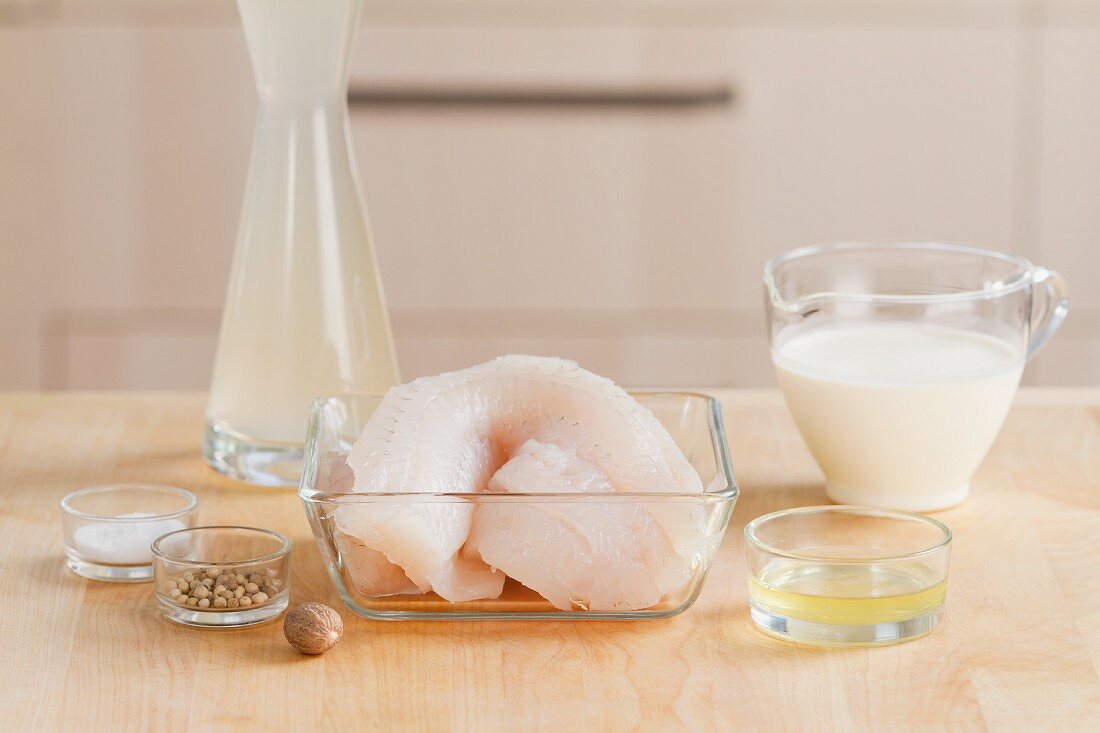 Ingredients for fish dumplings