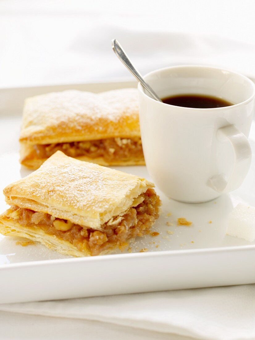 Chickpea slices and coffee