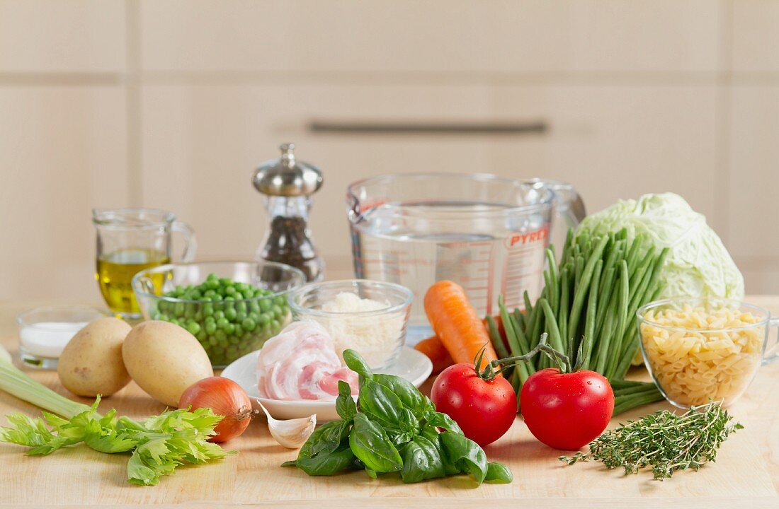 Ingredients for minestrone