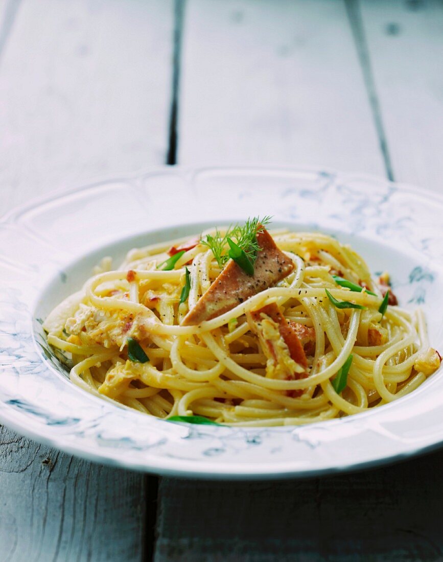 Spaghetti mit Rotbarbe