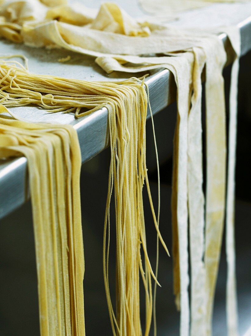Home-made ribbon pasta