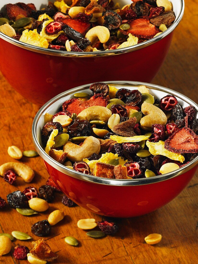 Bowls of trail mix