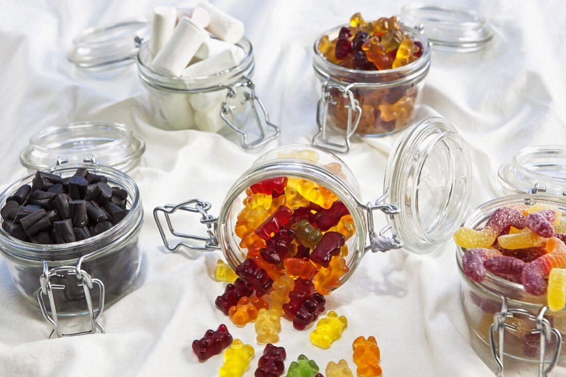 Various sweets with natural colourings