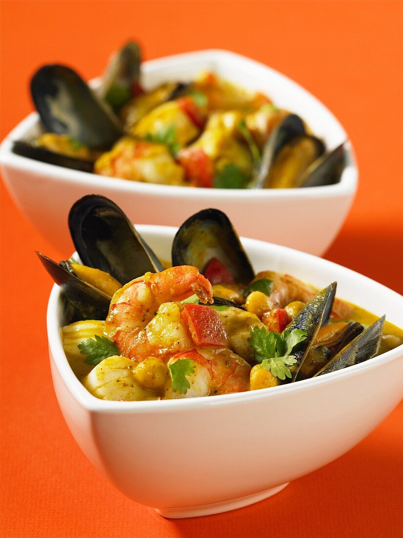 Seafood stew with sweetcorn
