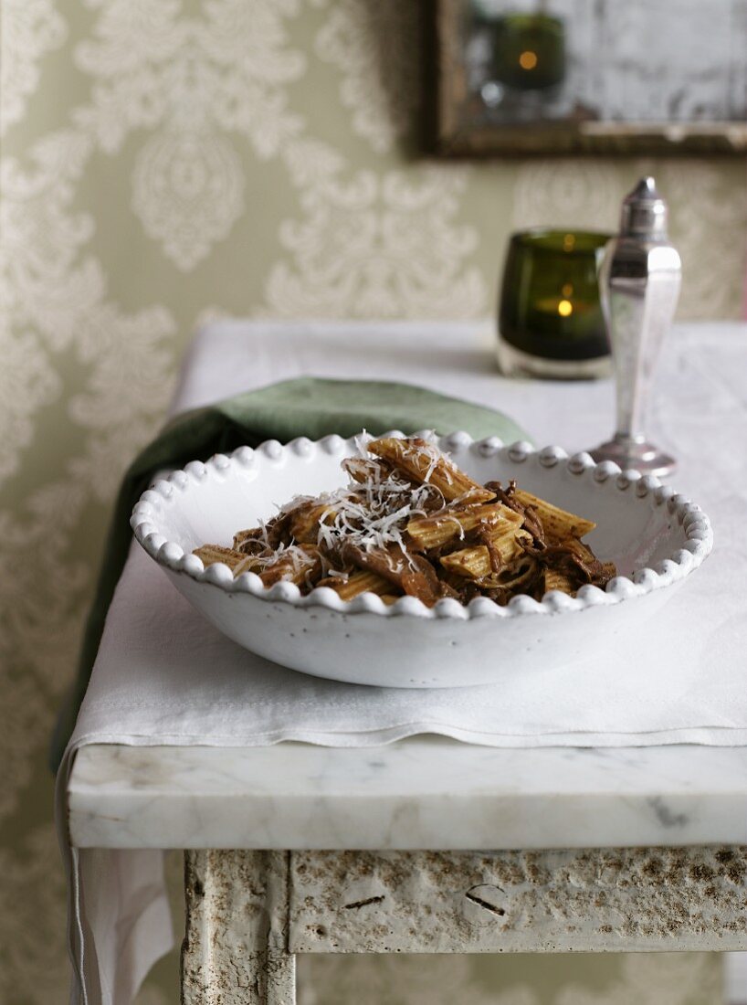 Penne mit Kalbsragout