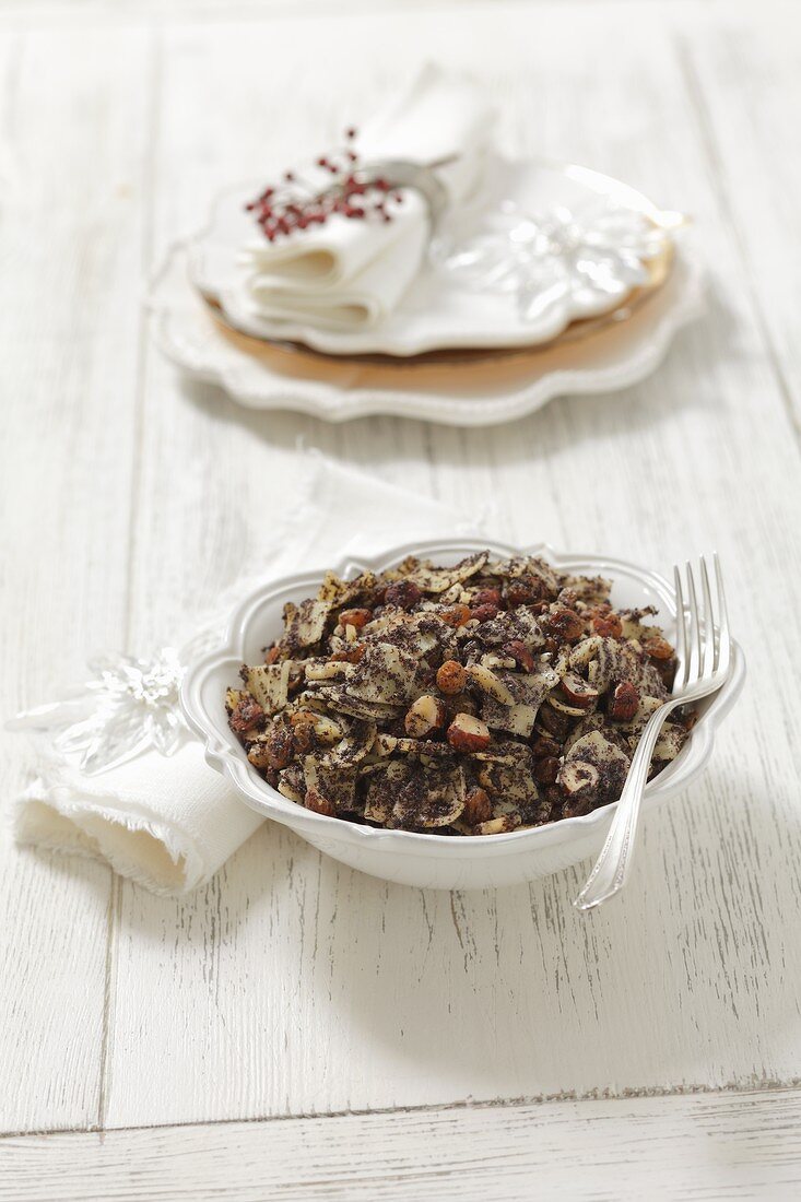 Poppy seeds with raisins, nuts and honey for Christmas