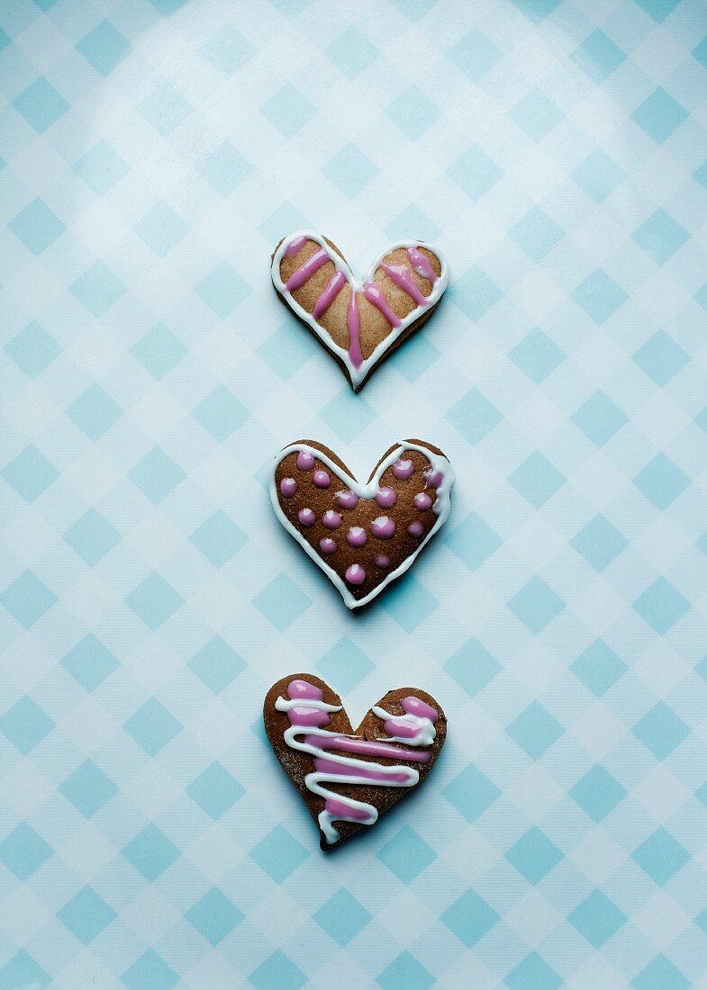 Decorated Christmas hearts