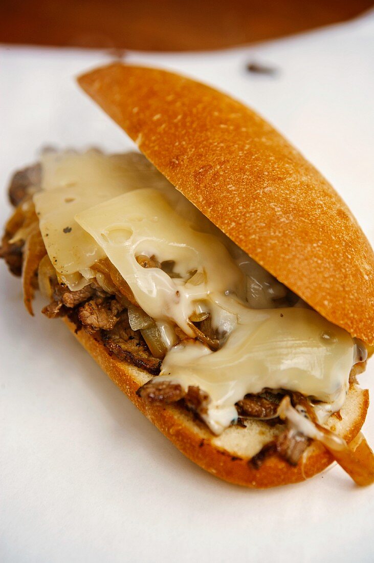 Cheesesteak Sandwich on Paper