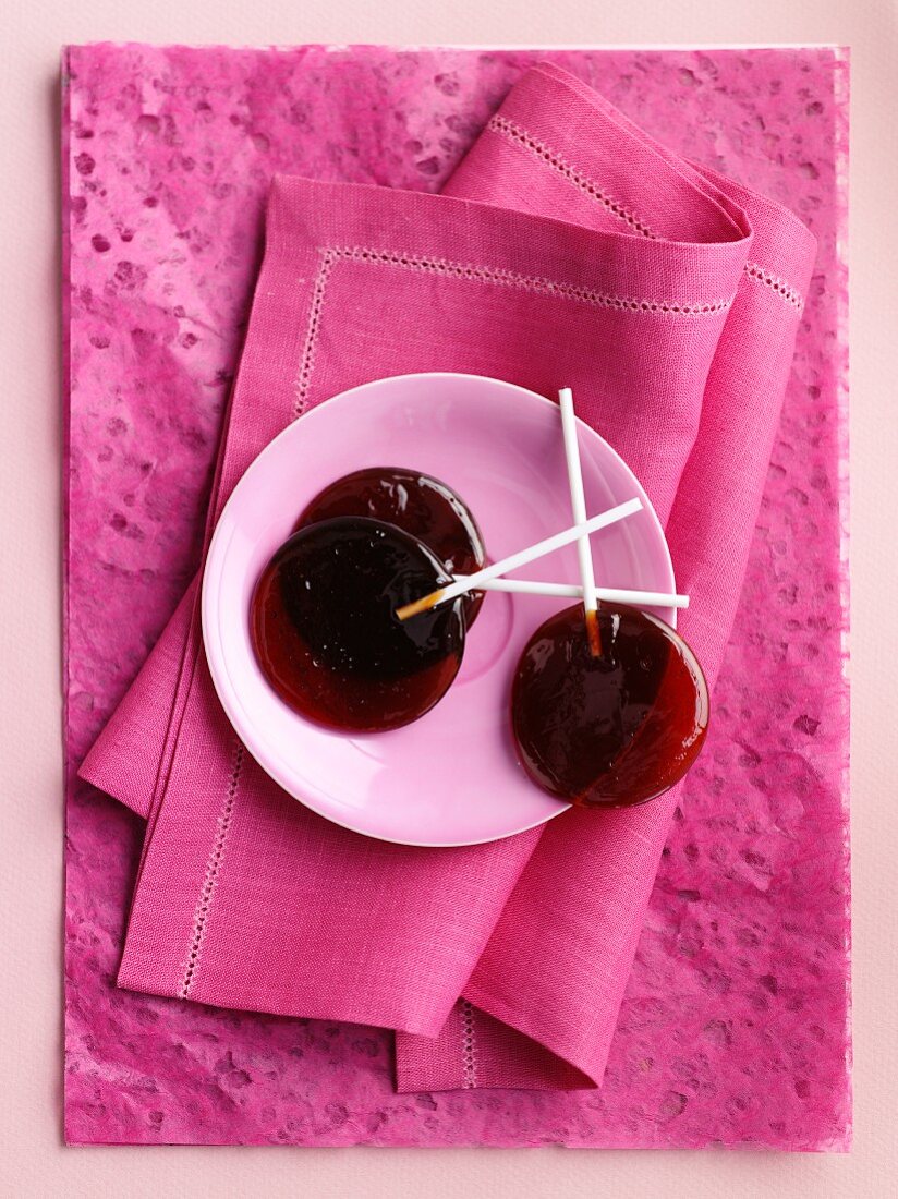 Lollies on a pink plate