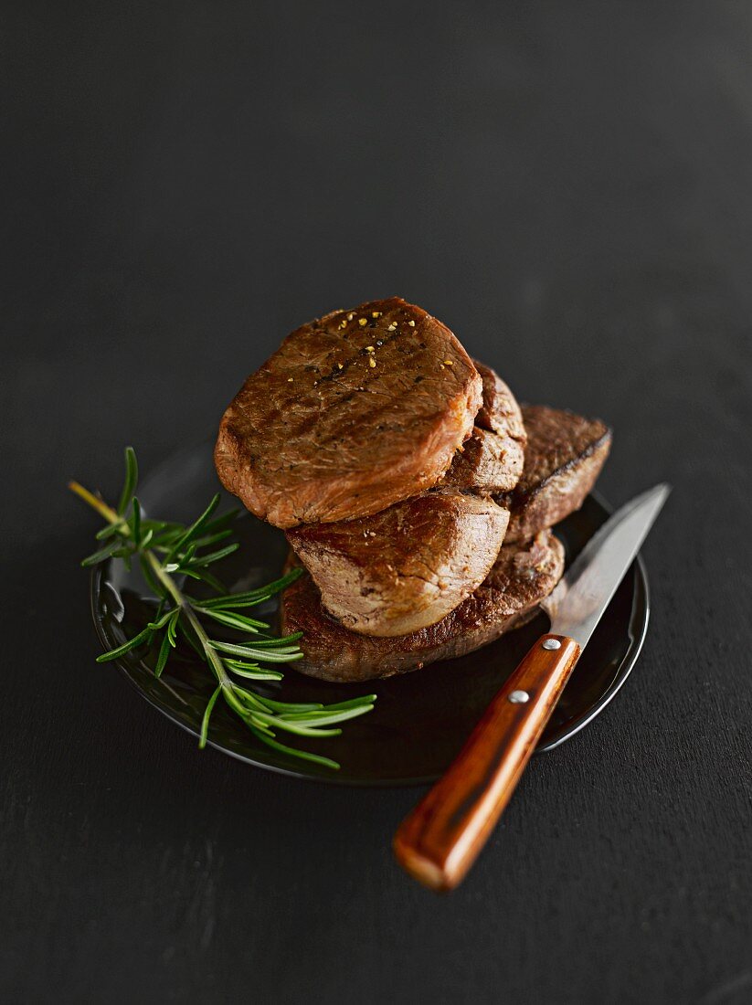 Beef steaks with rosemary