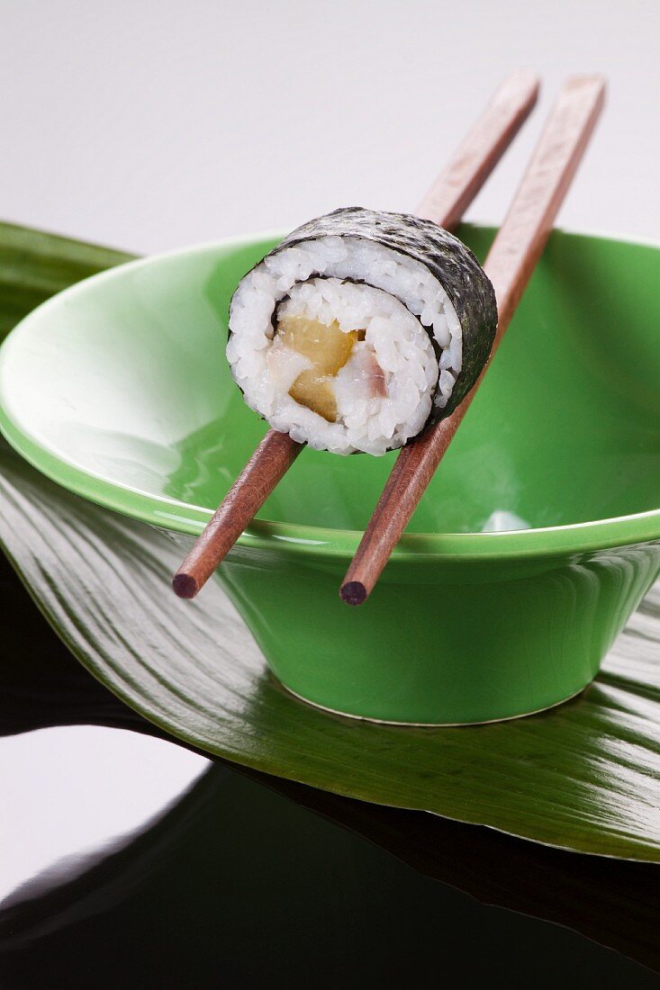 Maki sushi with herring and gherkins