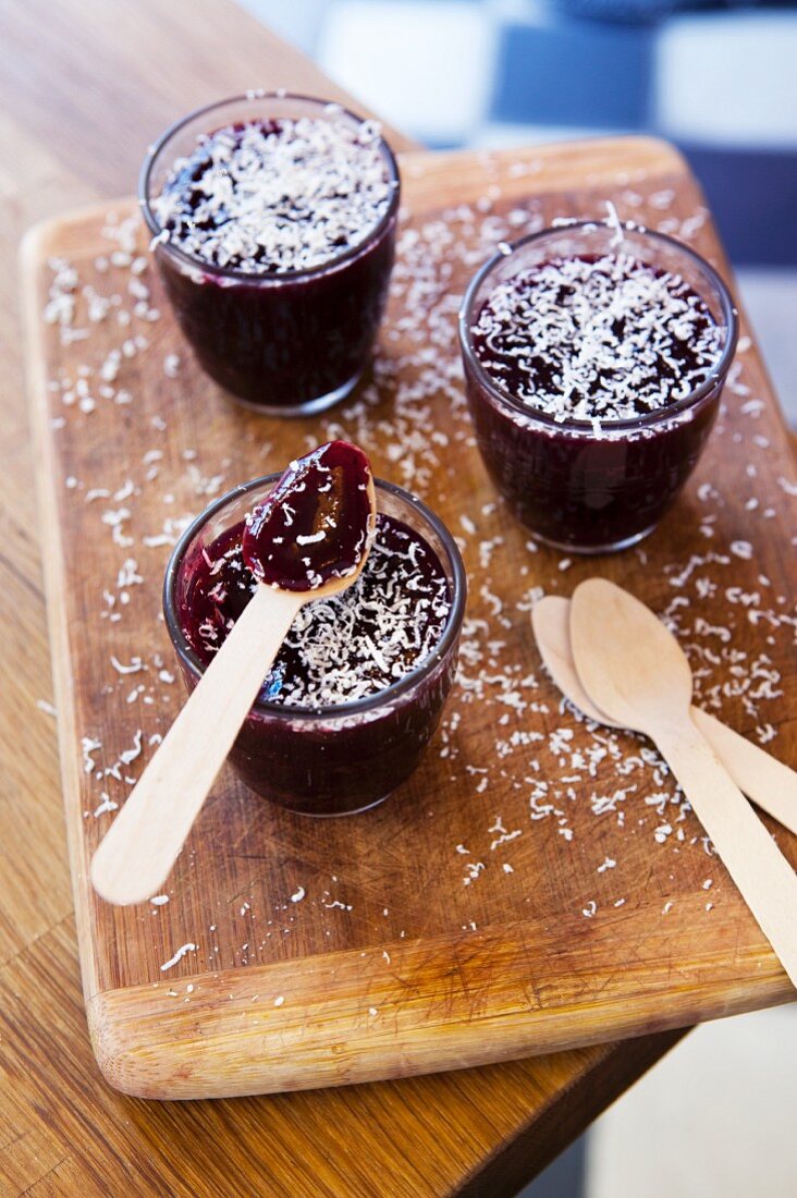 Corn dessert with shredded coconut