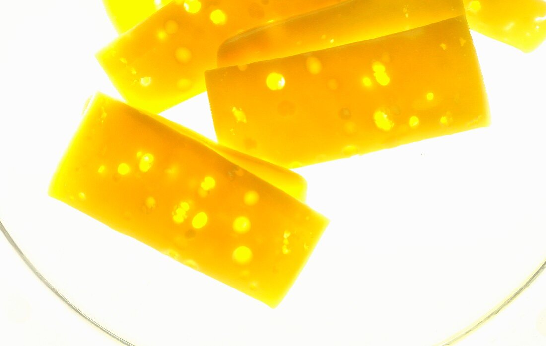 Slices of Dutch cheese